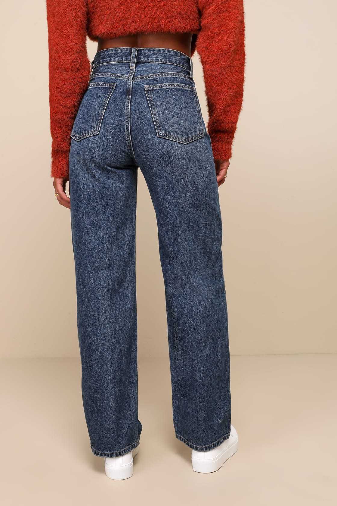 High-Waist Wide-Leg Denim Jeans