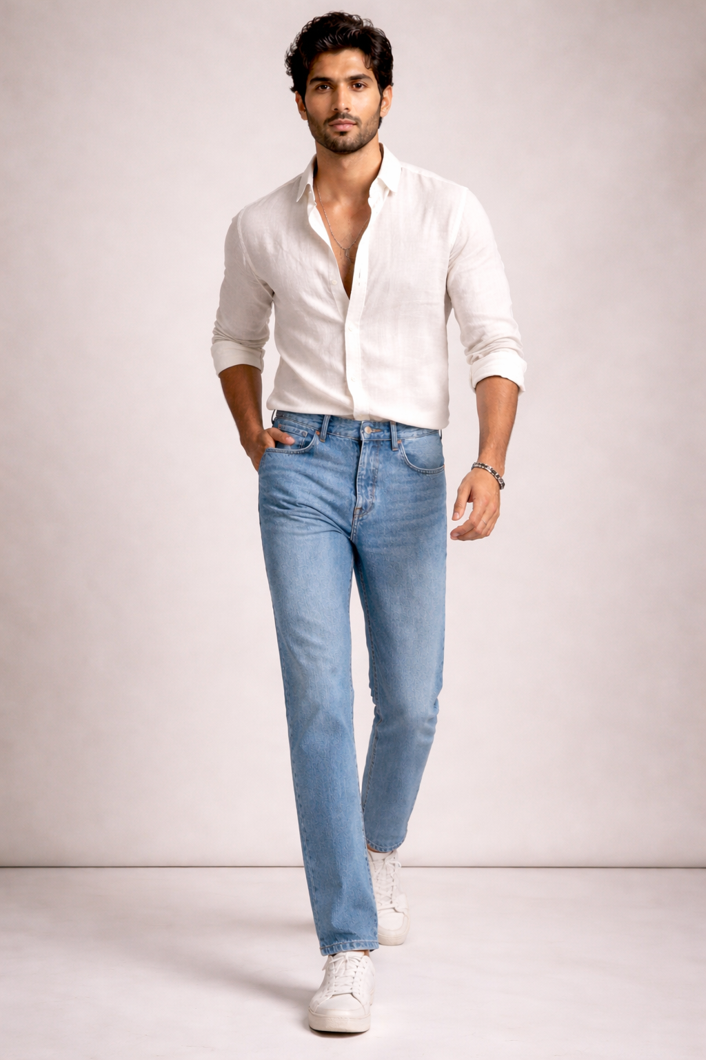Men’s Blue Slim-Fit Denim Jeans