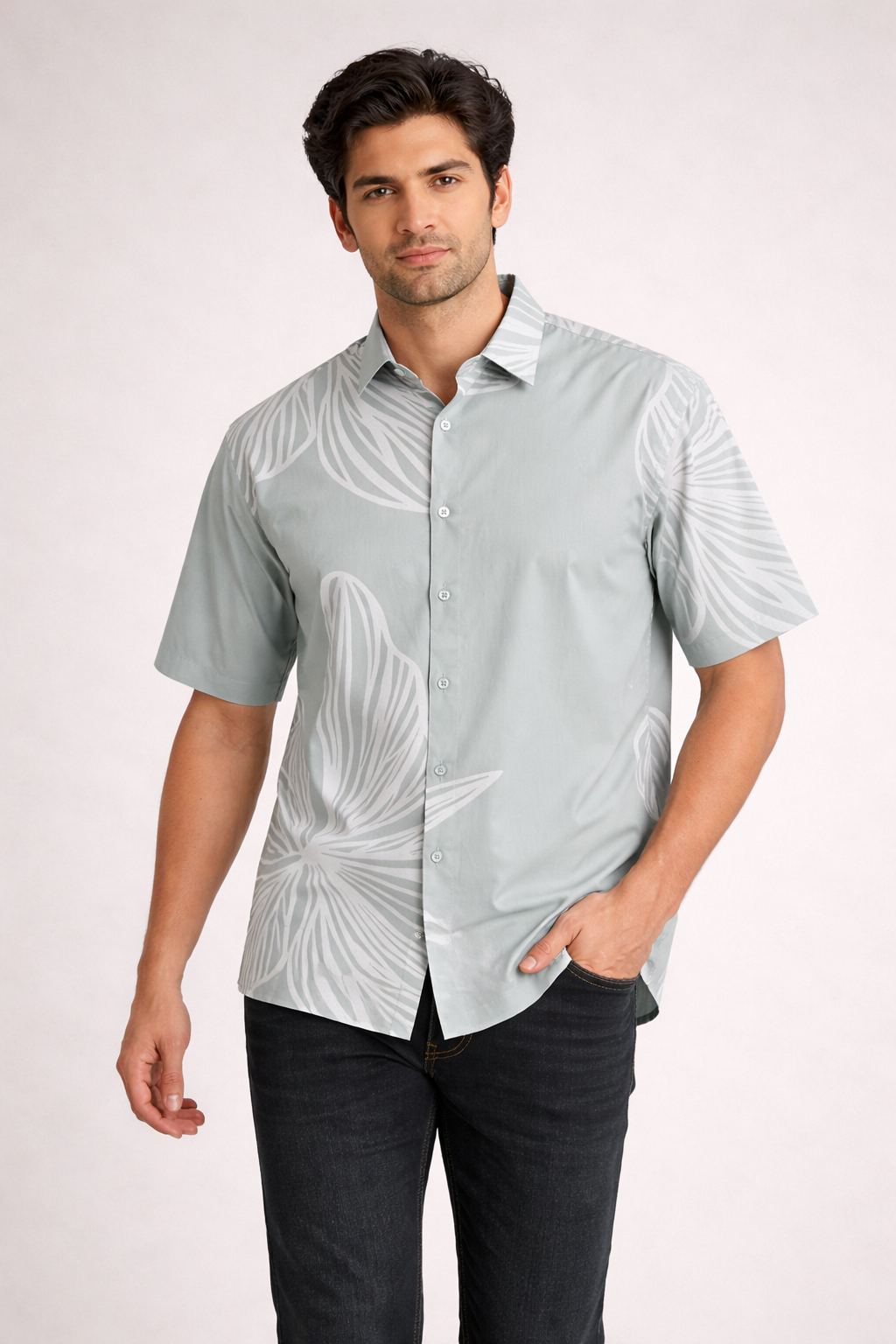 Printed Short Sleeve Casual Shirt