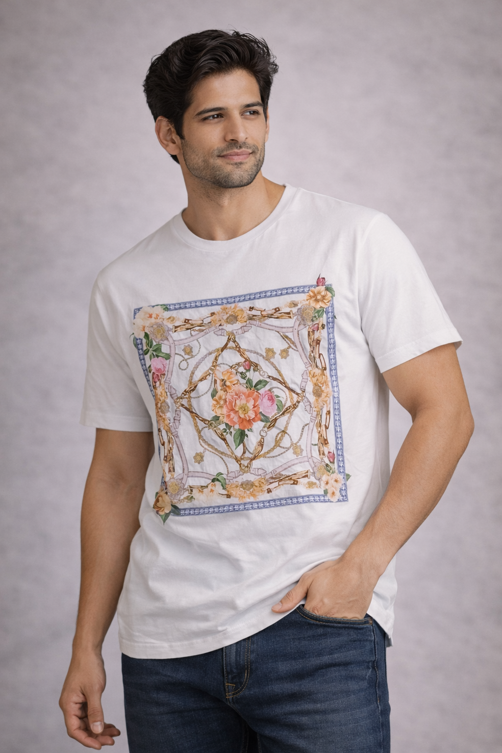 White Graphic Print T-Shirt